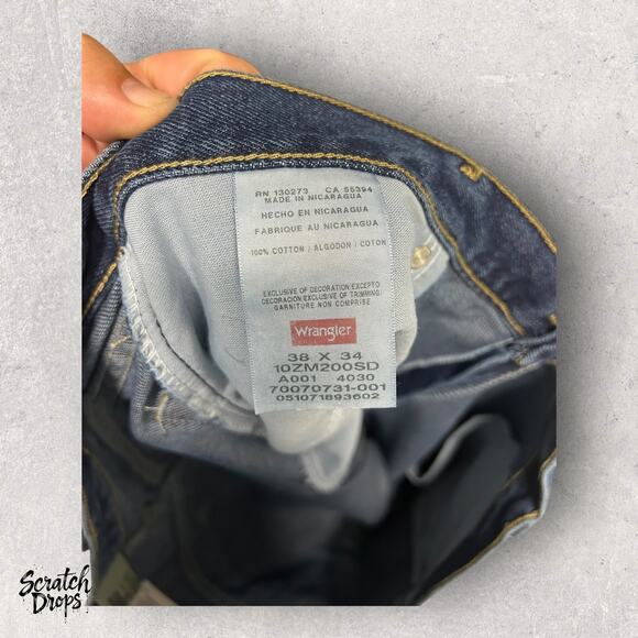 Wrangler Mens High Waist Blue Denim Jeans Vintage Straight Leg Classic Fit Pants - Picture 6 of 6